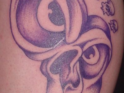 Purple Skulls Foot Print