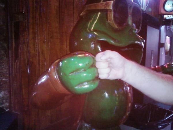 Fist Bump with Froggy