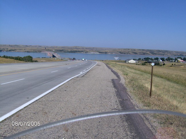 Missouri River with praire background..