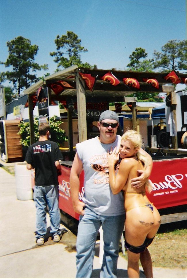 Kimmi dressed only in Crown Royal bags..