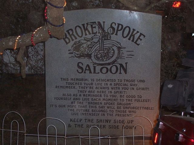 Broken Spoke memorial