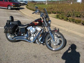 Various pics of me-C- my bitch -Misty and my 97` FXDWG before and after mods.