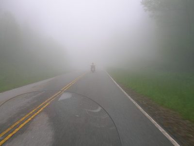 Into the clouds on the Cherohala Skyway