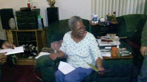 MS ESTER SINGING AS SHE OPEN HER GIFT FROM US:}