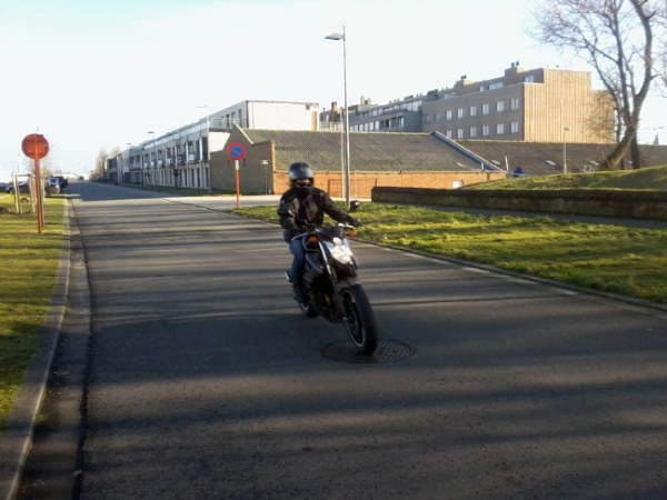 Bikergirl in action