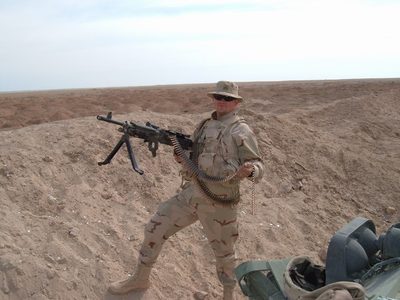 Josh (Rambo) on guard duty on the FOB perimeter.