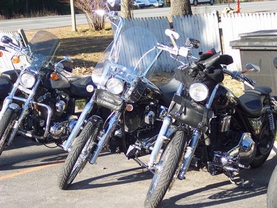 our scoots at bentleys....34 degrees in maine!