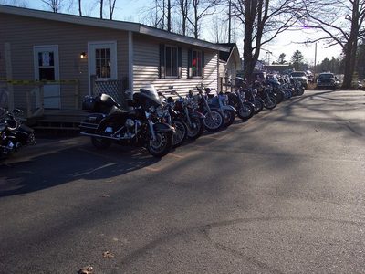 shot of the bikes out frt of the smaller bar area