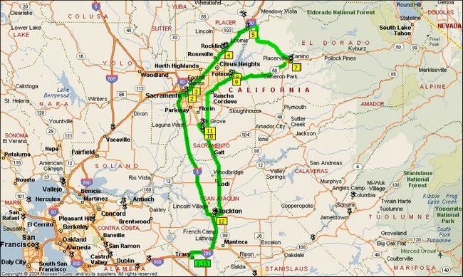 November 4 Ride Sac-C- Rocklin-C- Auburn-C- Placerville-C- Folsom-C- Elk Grove-C- Stockton