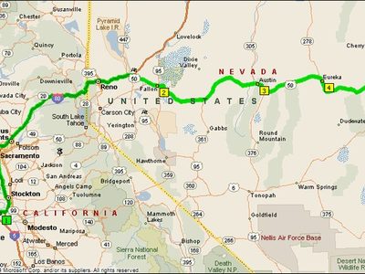 Planned Sturgis Day 1 Tracy Ca. Ely Nv.  521 Miles
