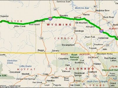 Planned Sturgis Day 3 Vernal UT to Cheyenne CO.  371 Miles