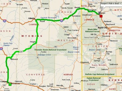 Reaper`s ride is dead. It made the last 248 miles and the voltage regulater is no more.