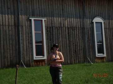 boobs on scooter race