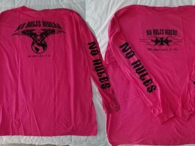 Long Sleeve = Pink = Flame/Cross logo